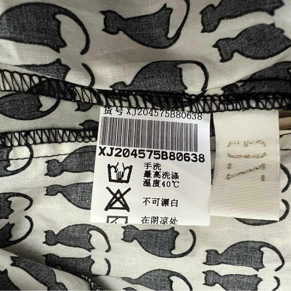 NWT Xuege Cat Theme Dress SZ 6-8 Blk/White Flouncy Boho Hipster Retro A-Line - Picture 6 of 8